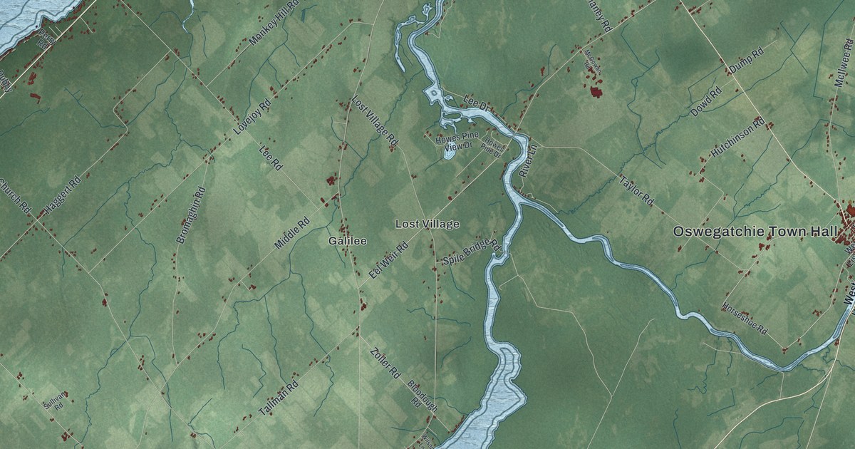 Map of Oswegatchie, New York