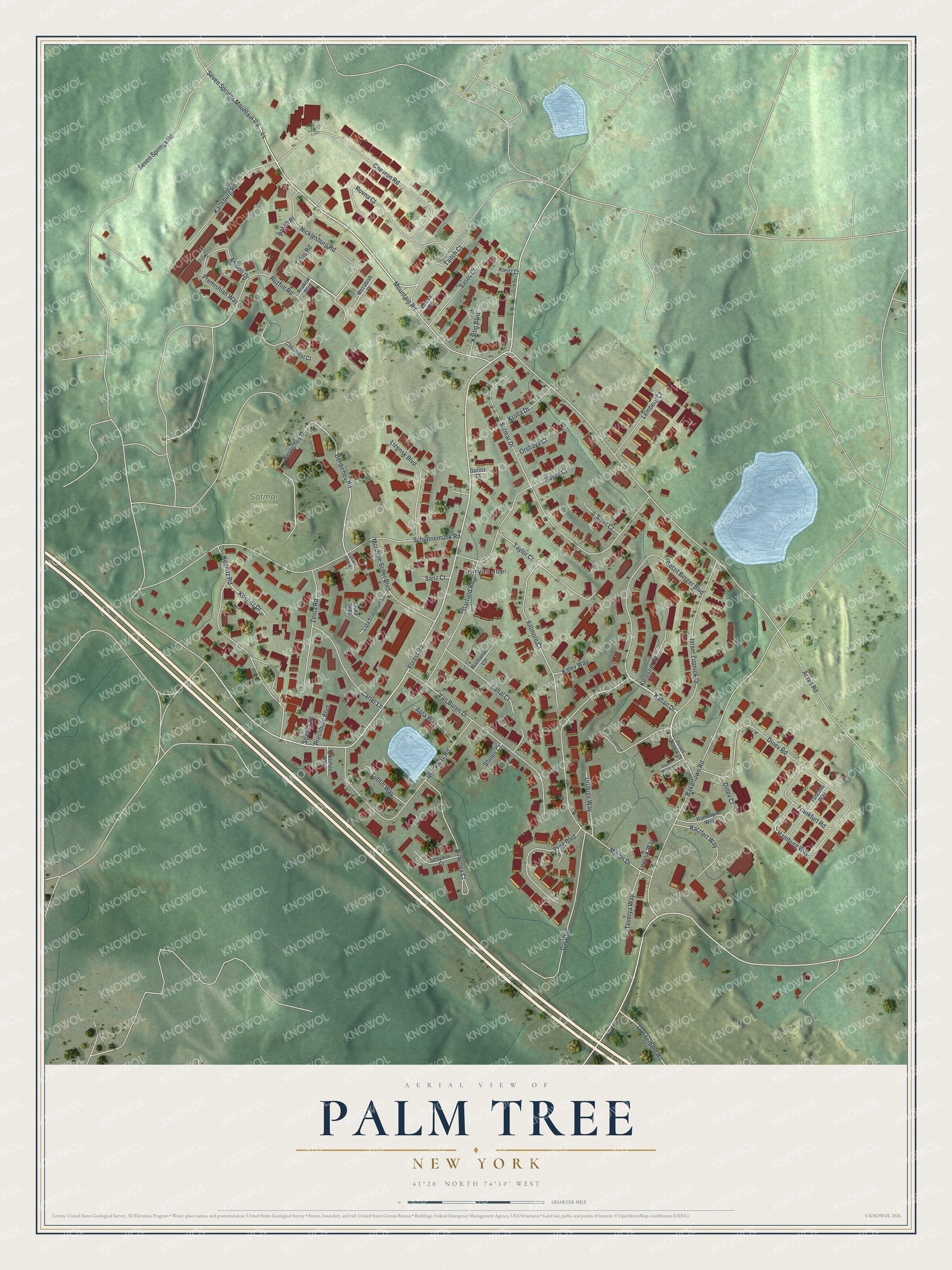 Watermarked full-map preview of Palm Tree, New York