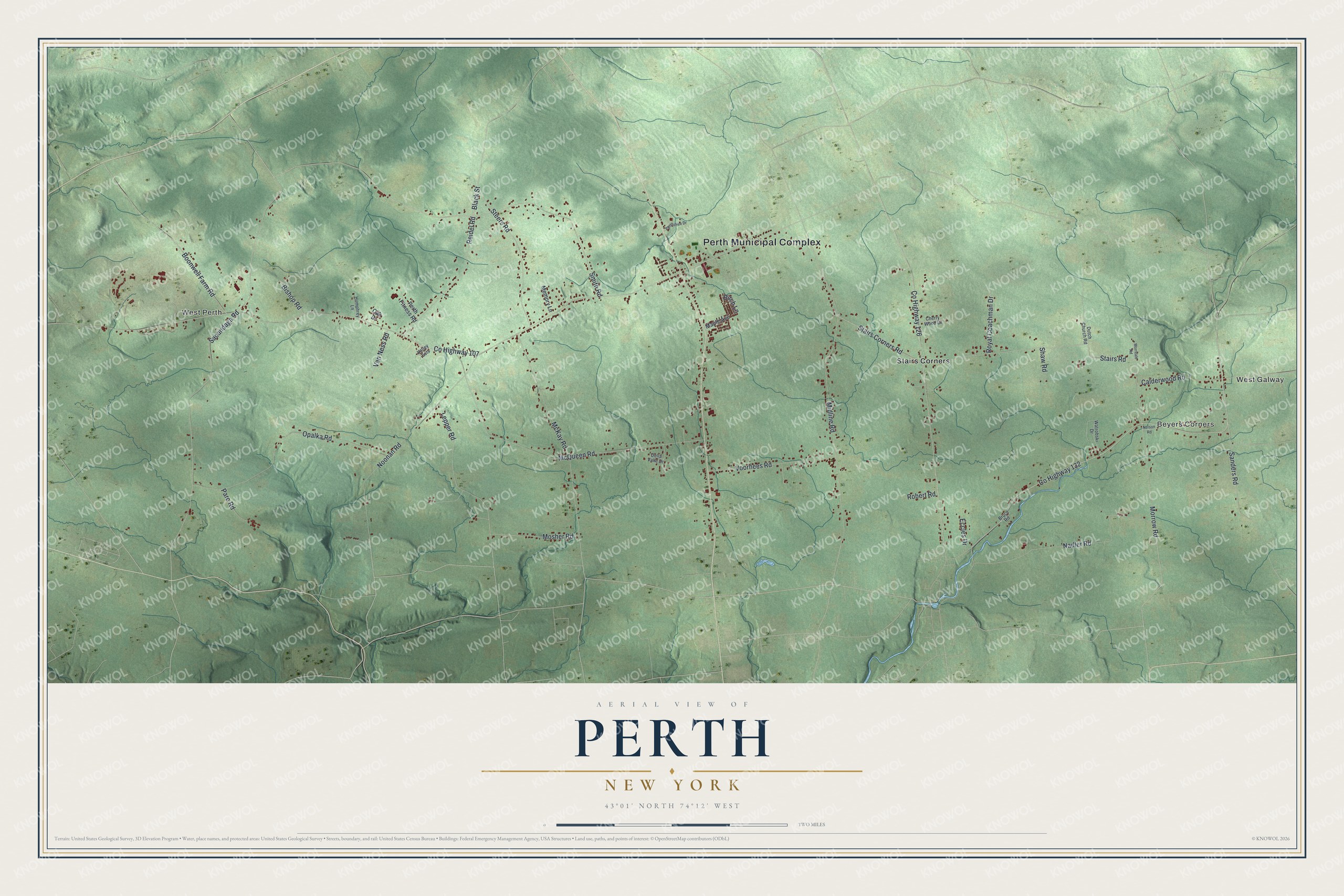 Watermarked full-map preview of Perth, New York