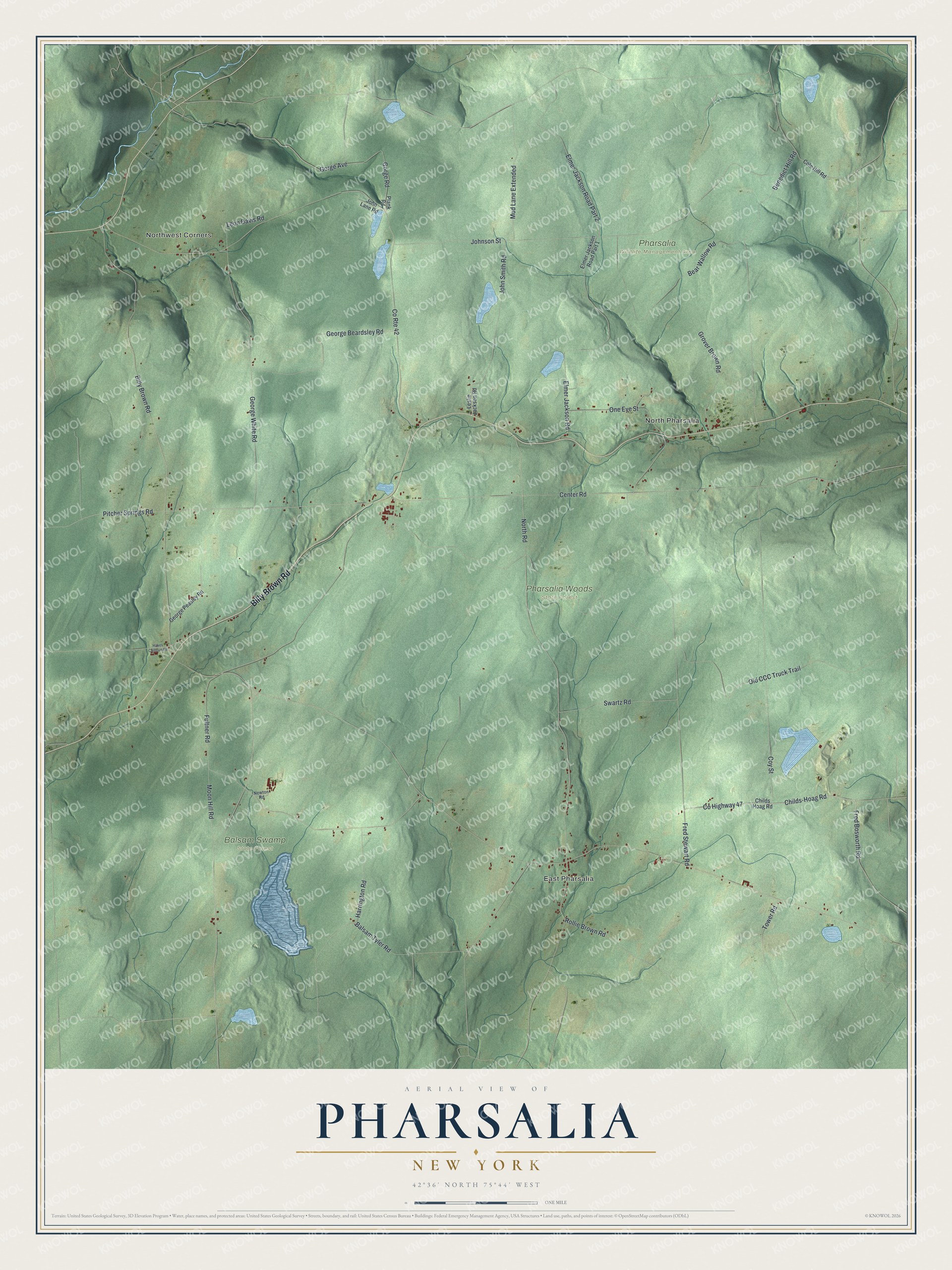 Watermarked full-map preview of Pharsalia, New York