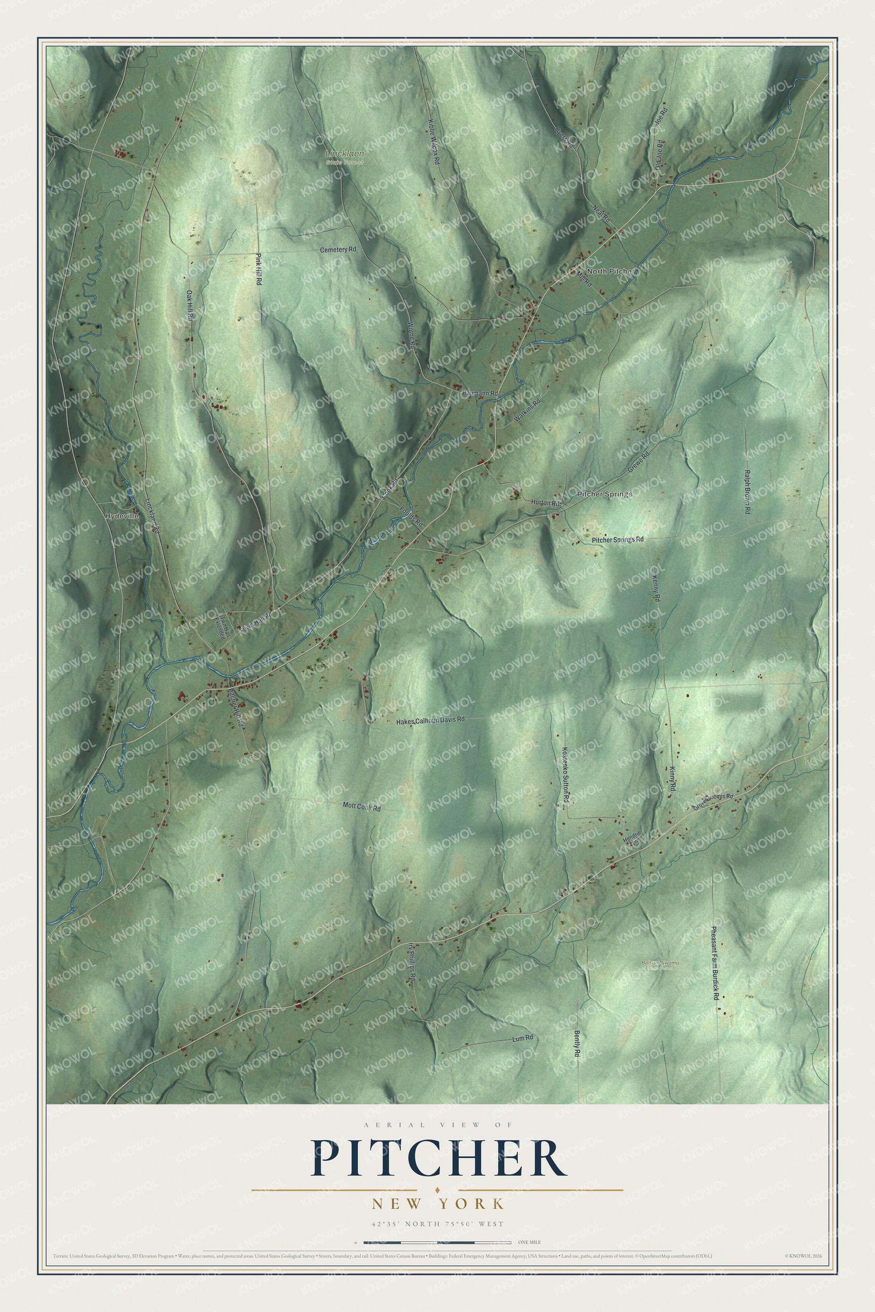 Watermarked full-map preview of Pitcher, New York