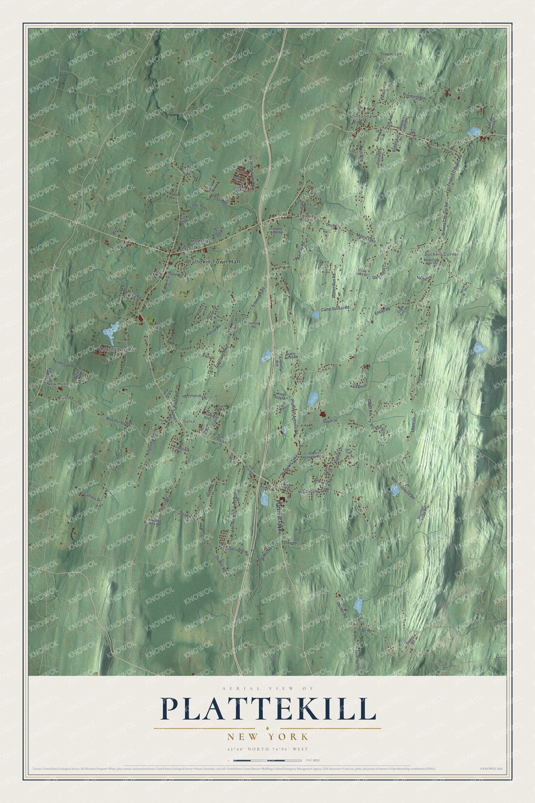 Watermarked full-map preview of Plattekill, New York