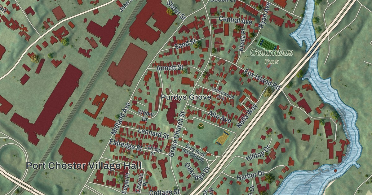 Map of Port Chester, New York