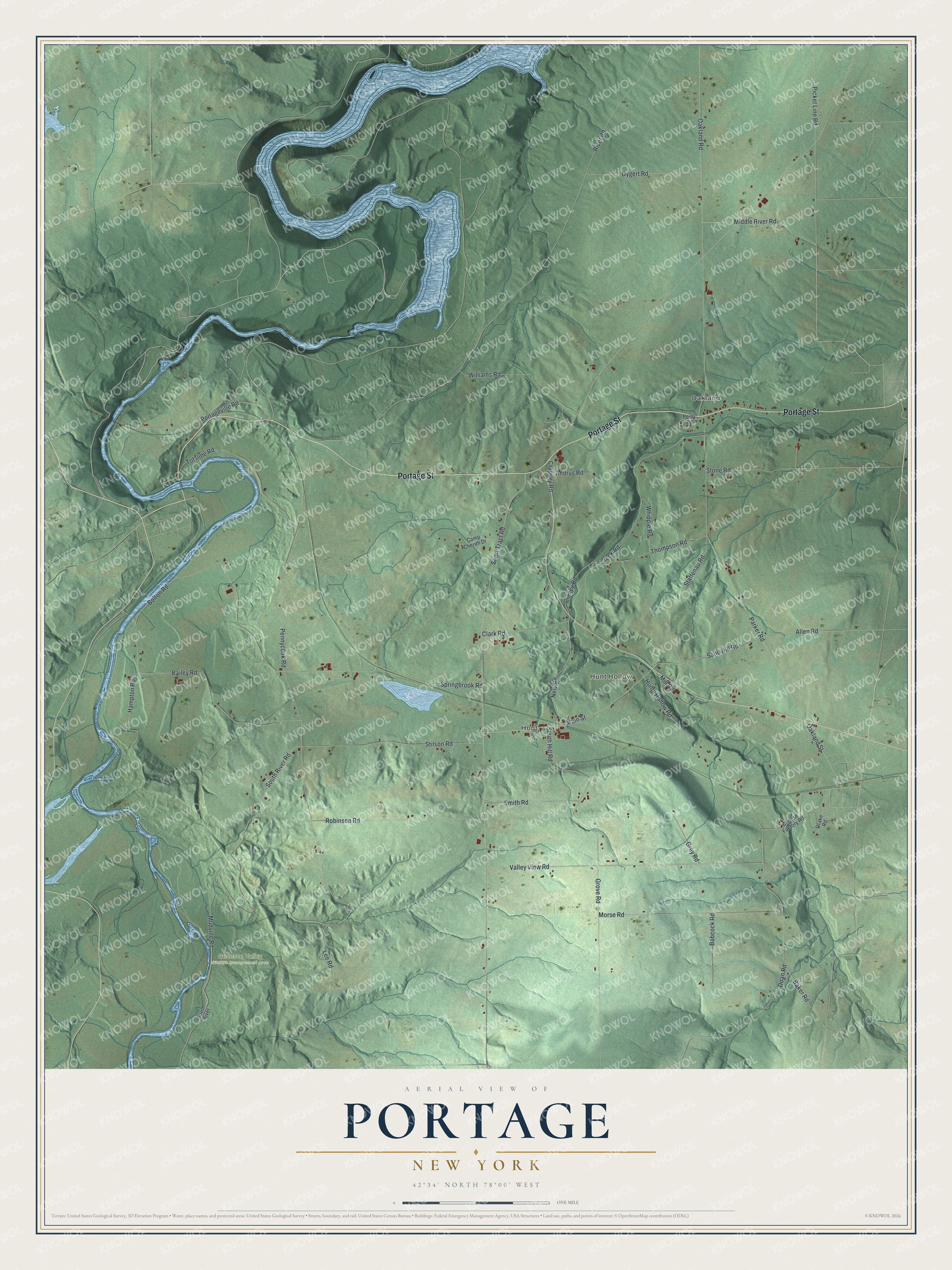 Watermarked full-map preview of Portage, New York