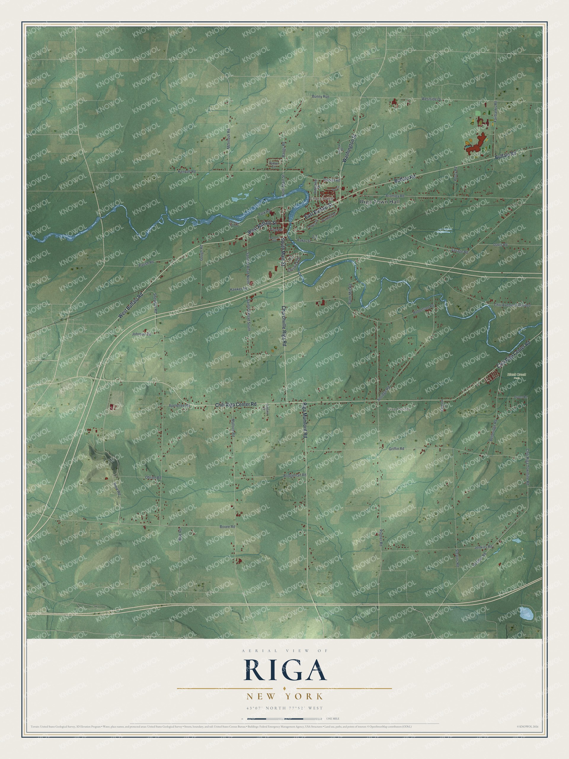 Watermarked full-map preview of Riga, New York