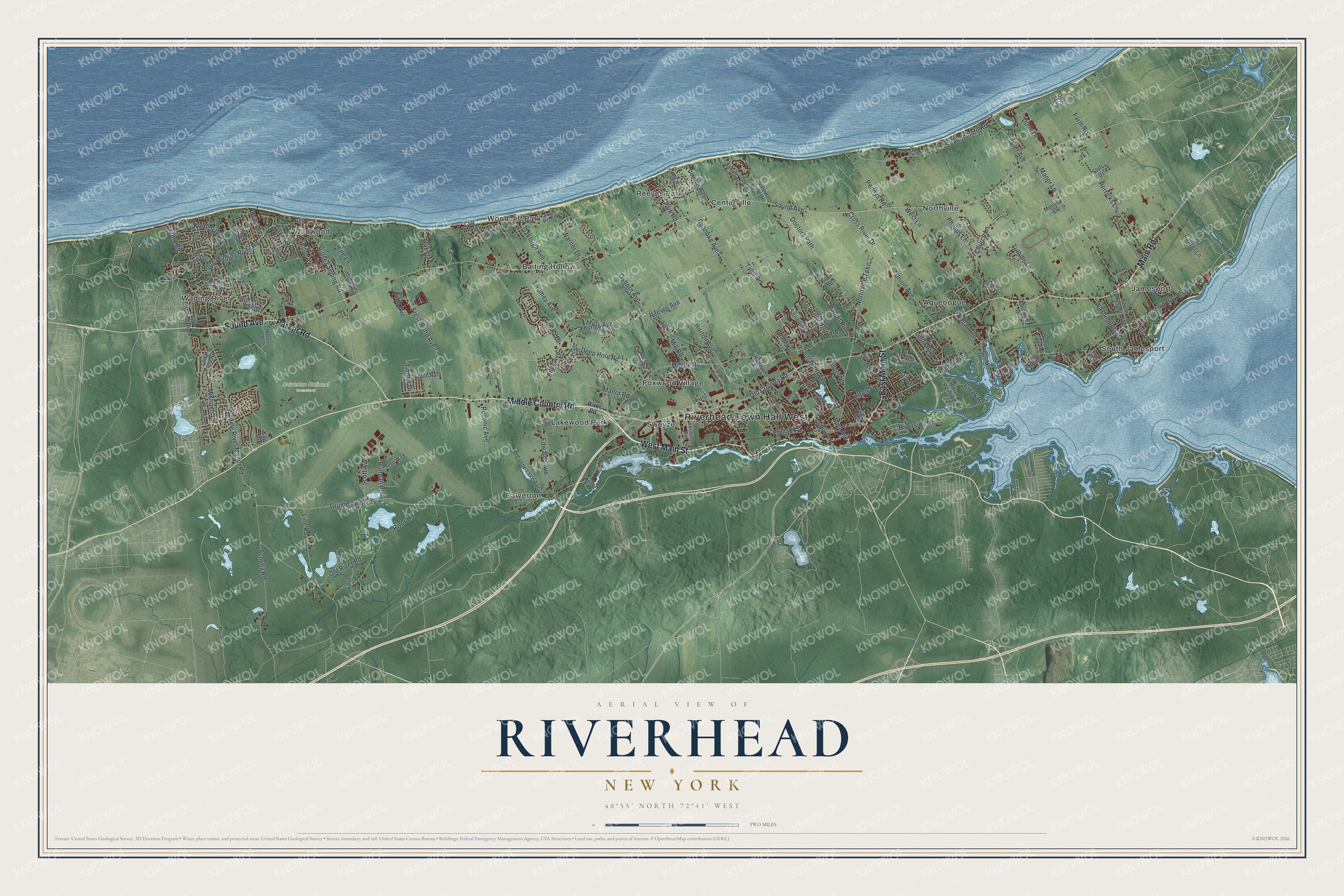 Watermarked full-map preview of Riverhead, New York