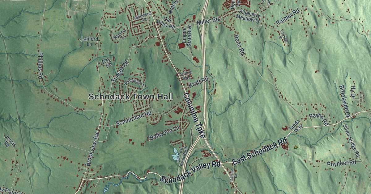 Map of Schodack, New York, Drawn Like an Old Atlas