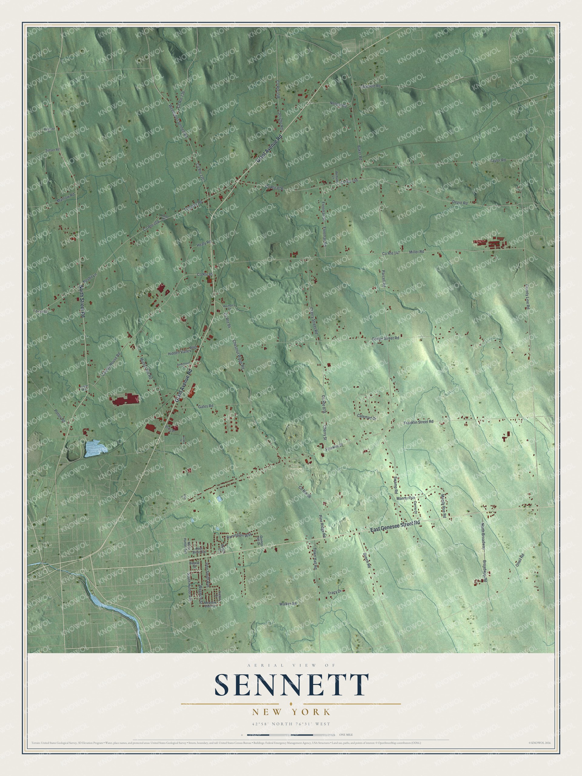 Watermarked full-map preview of Sennett, New York