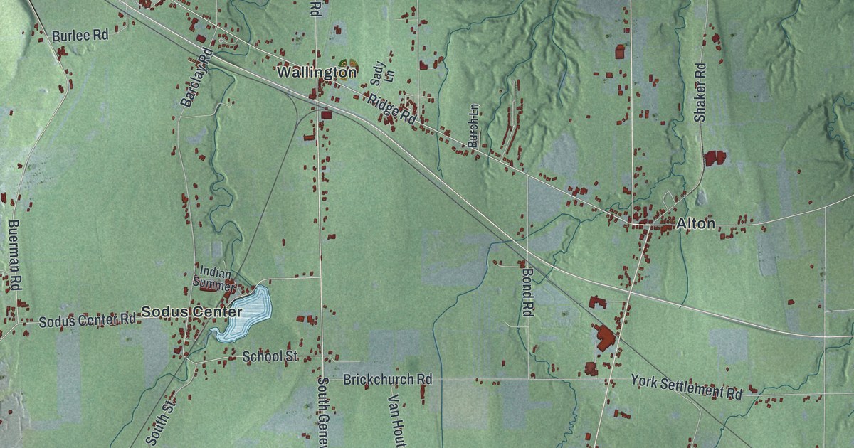 Map of Sodus, New York, Drawn Like an Old Atlas