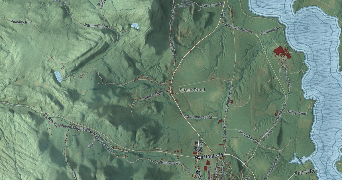 Map of Ticonderoga, New York