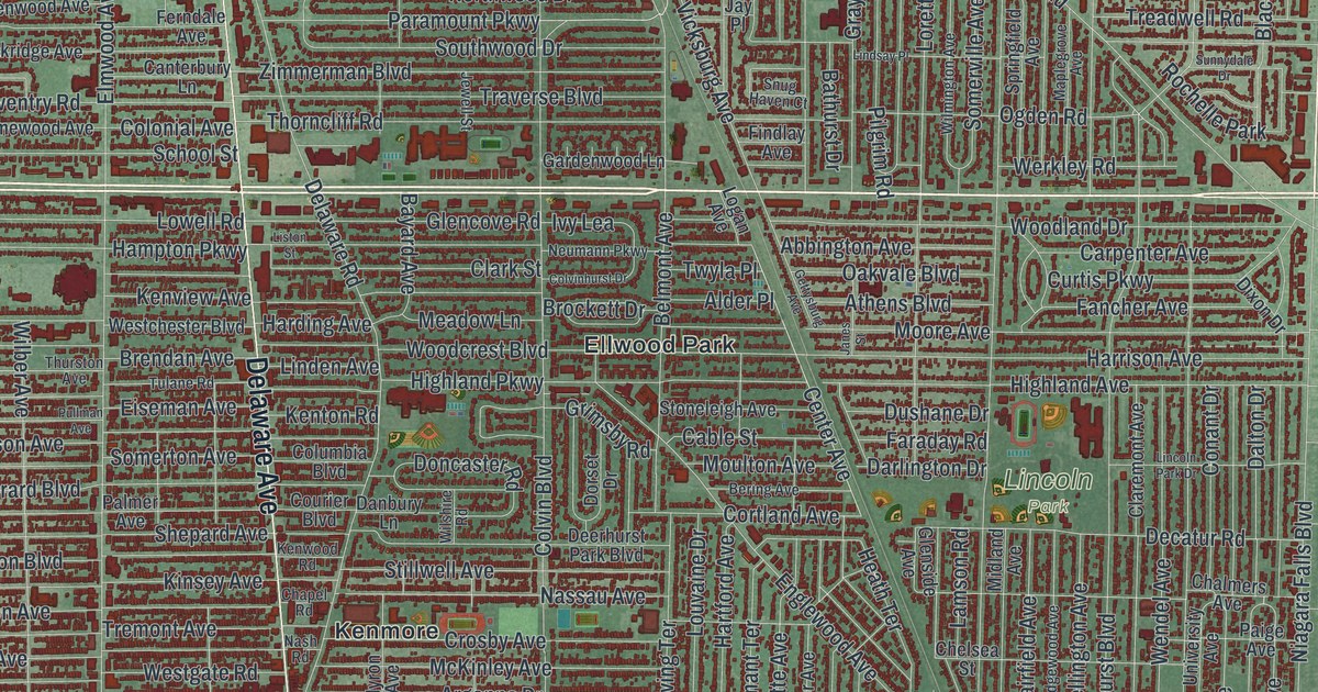 Detailed Map of the Town of Tonawanda, Erie County, New York