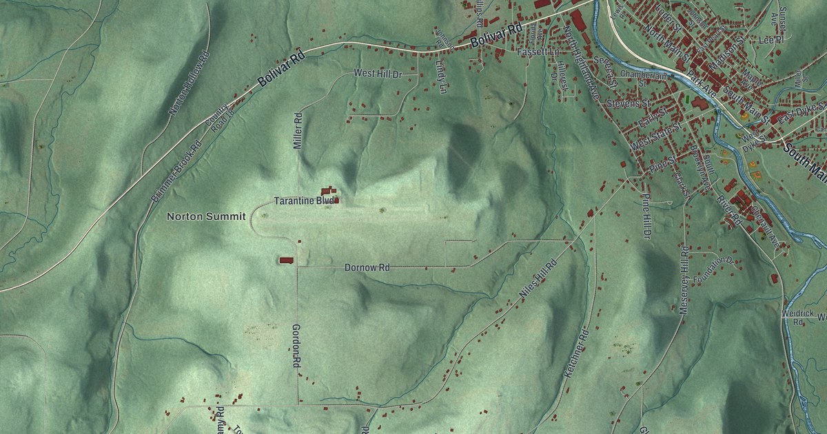 Map of Town of Wellsville, New York, Drawn Like an Old Atlas
