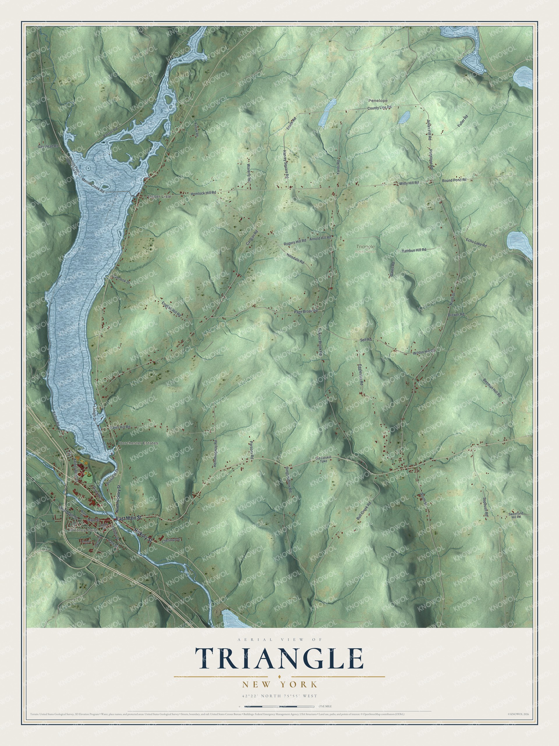 Watermarked full-map preview of Triangle, New York