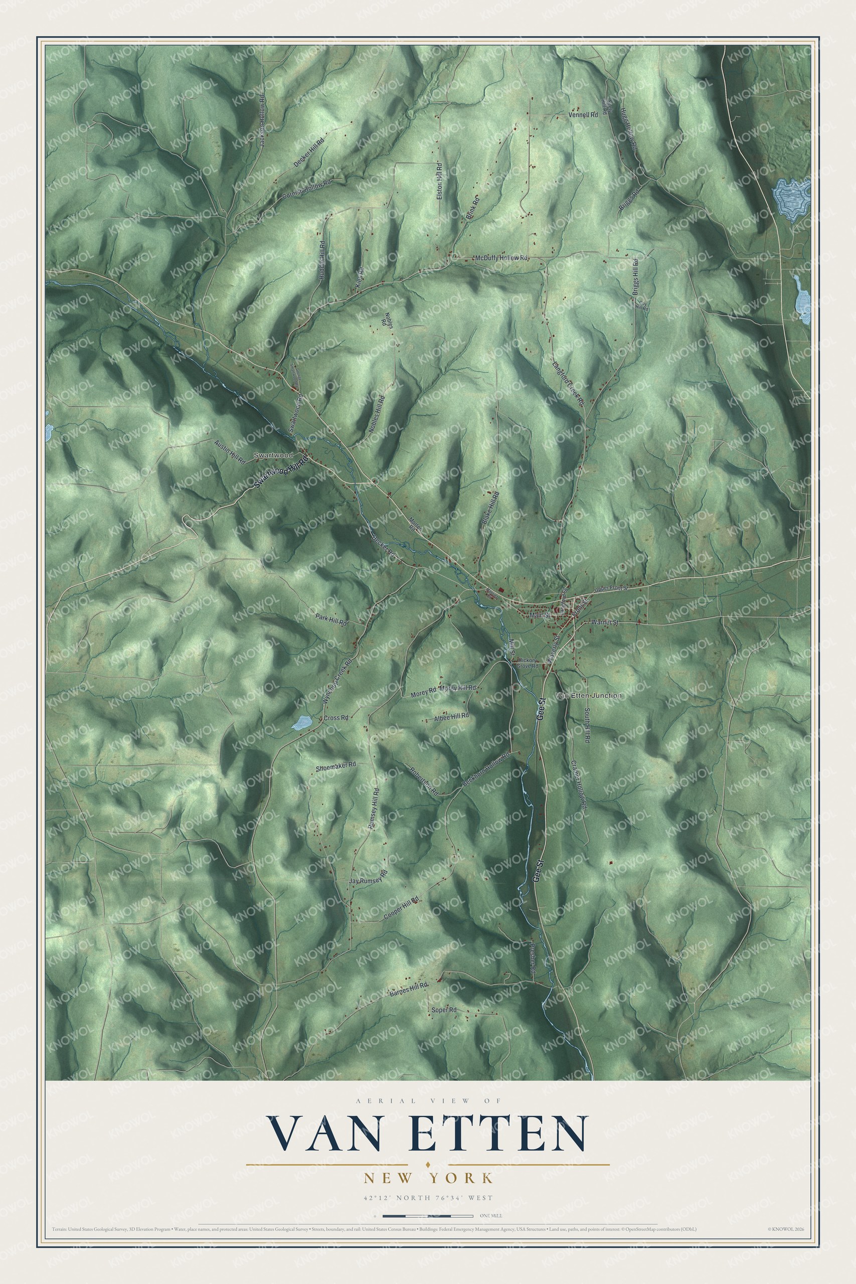 Watermarked full-map preview of Van Etten, New York