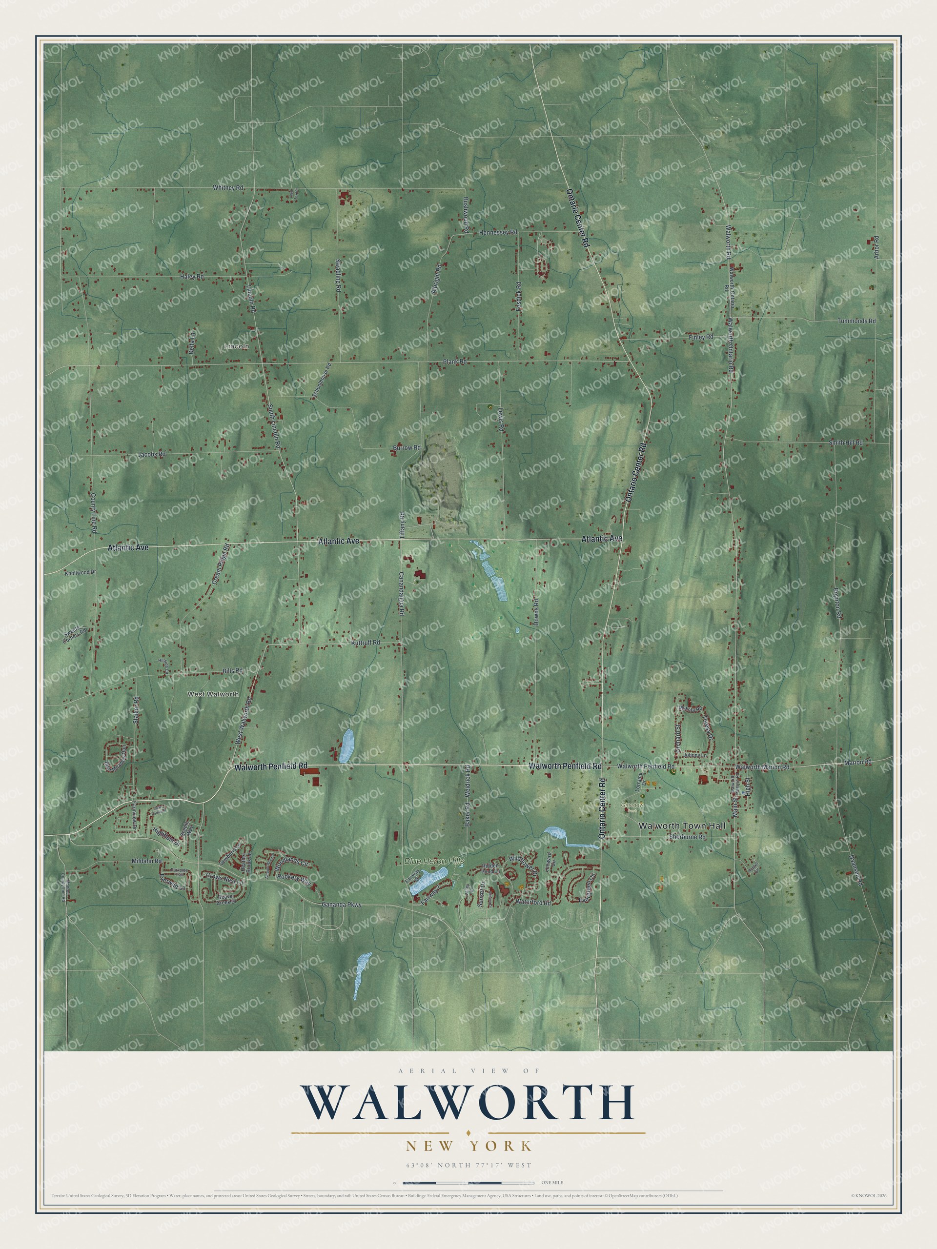Watermarked full-map preview of Walworth, New York