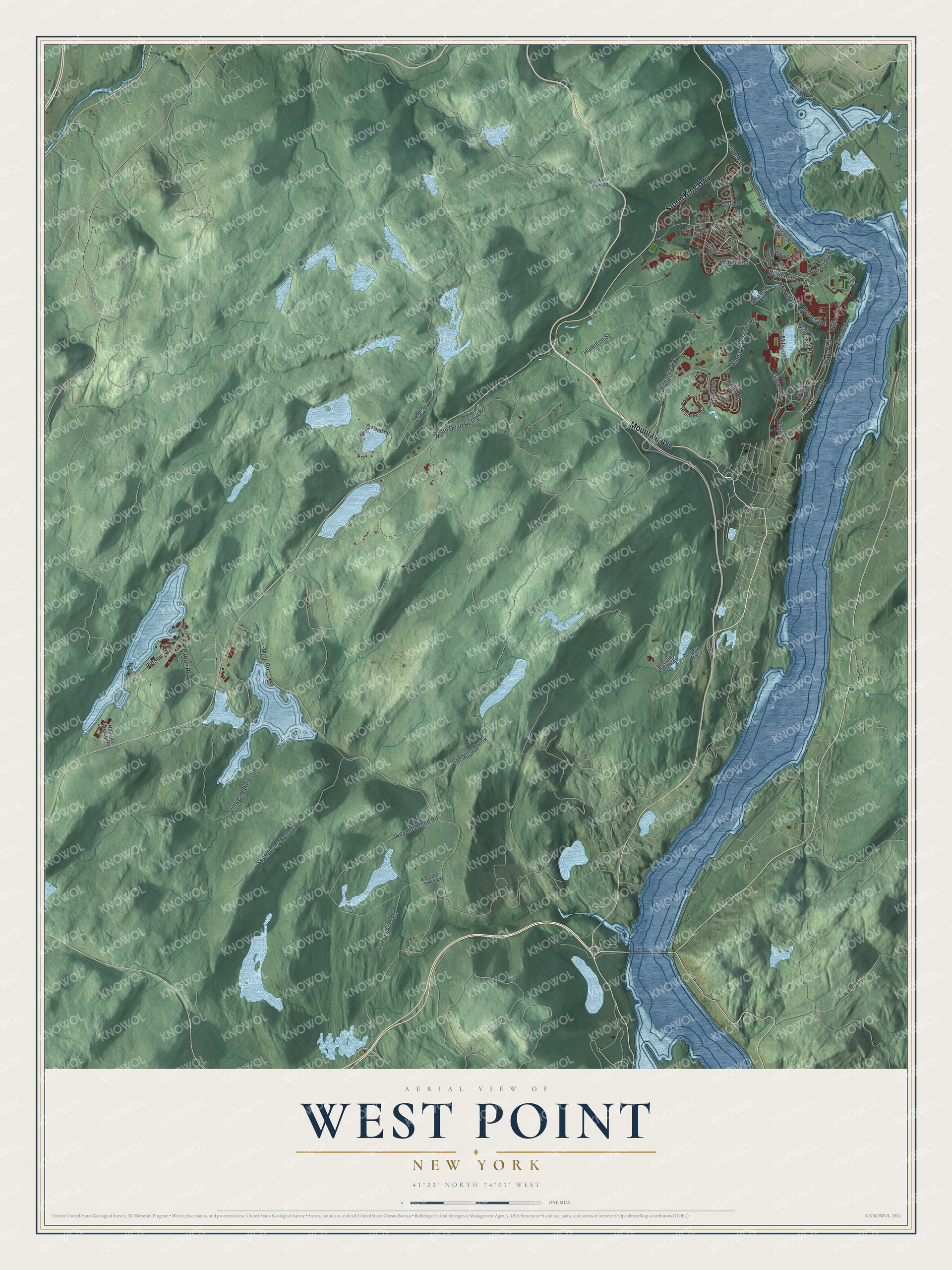 Watermarked full-map preview of West Point, New York