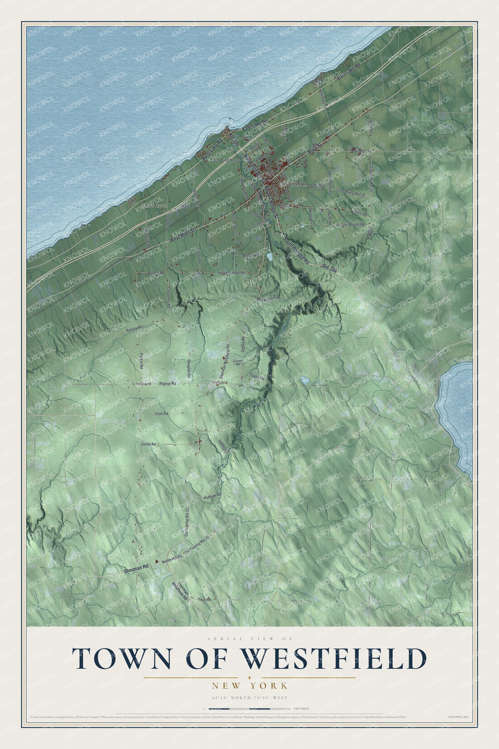 Watermarked full-map preview of Westfield, New York