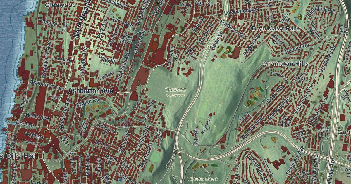 Map of Yonkers, New York