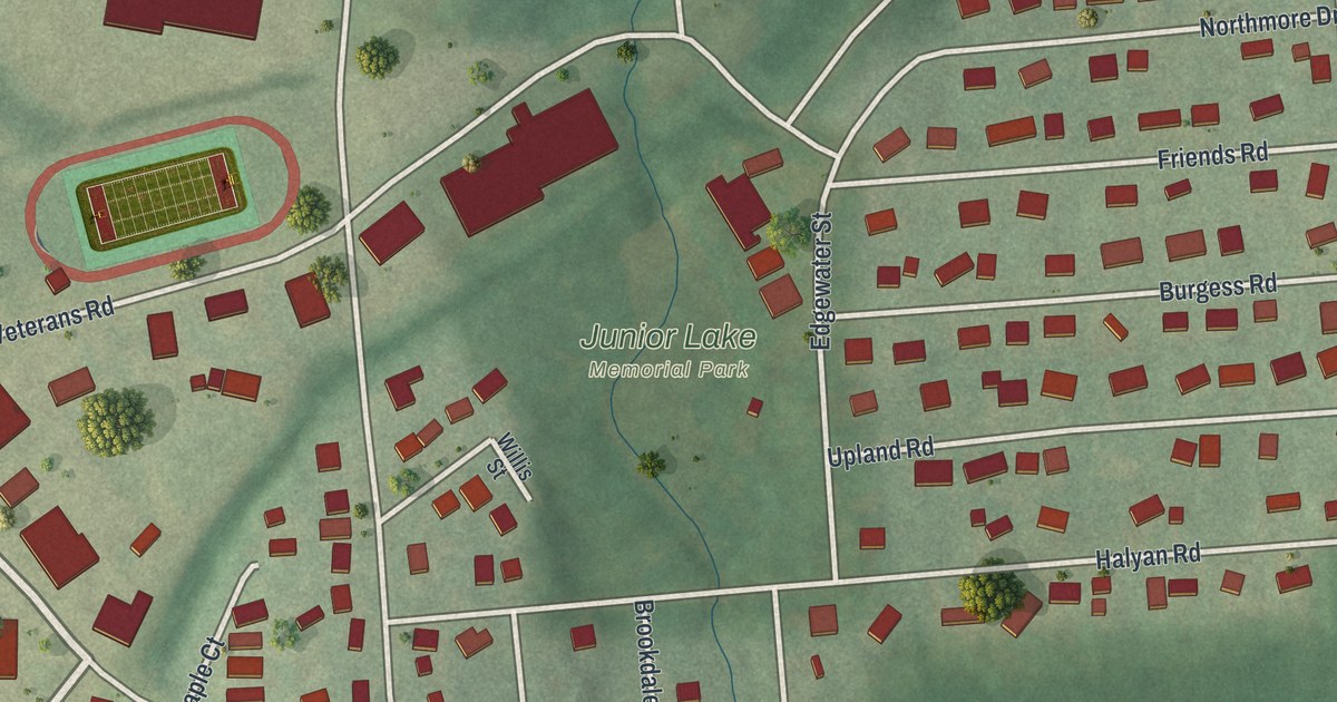 Map of Yorktown Heights, New York, Drawn Like an Old Atlas