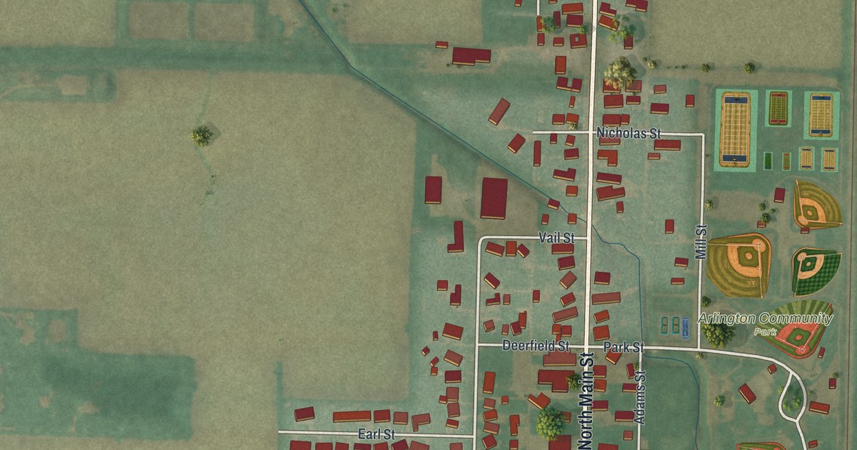 Map of Arlington, Ohio in 2026