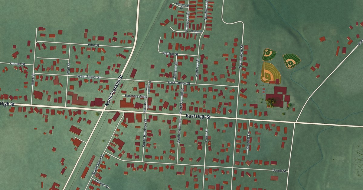 Map of Ashley, Ohio in 2026