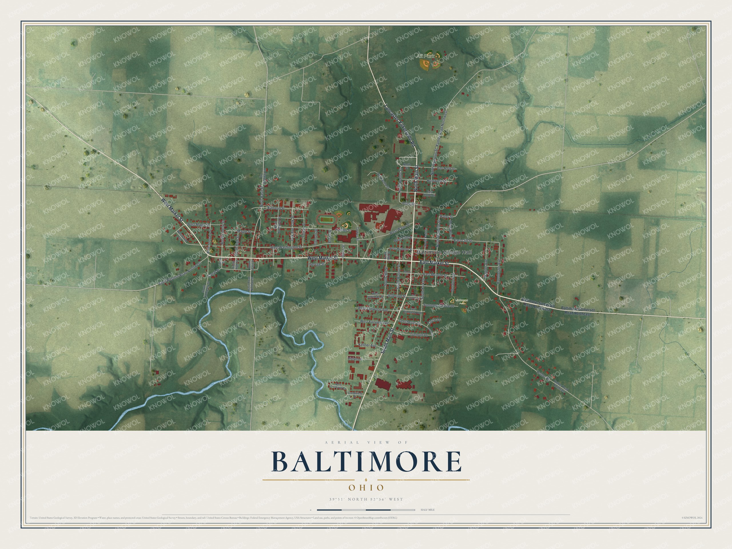Watermarked full-map preview of Baltimore, Ohio