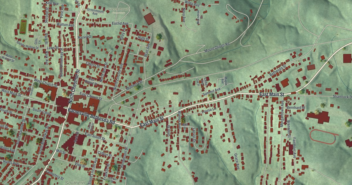 Map of Barnesville, Ohio in 2026