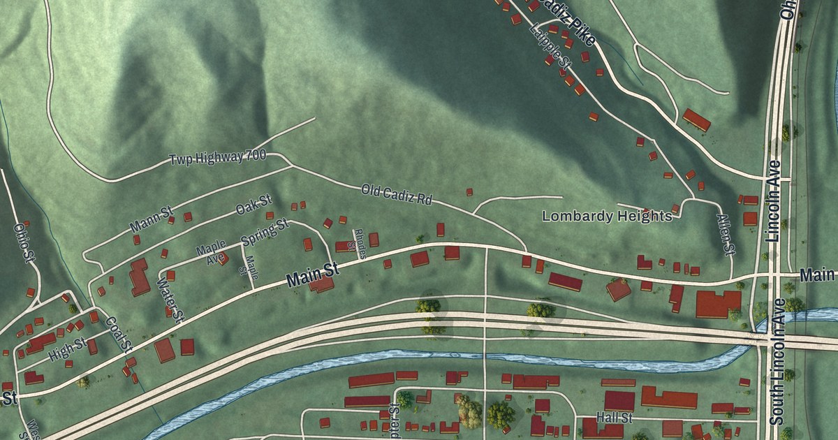 Map of Bridgeport, Ohio in 2026
