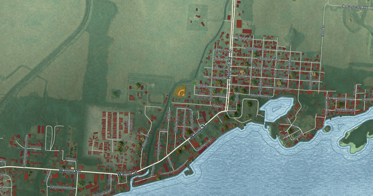 Map of Buckeye Lake, Ohio in 2026