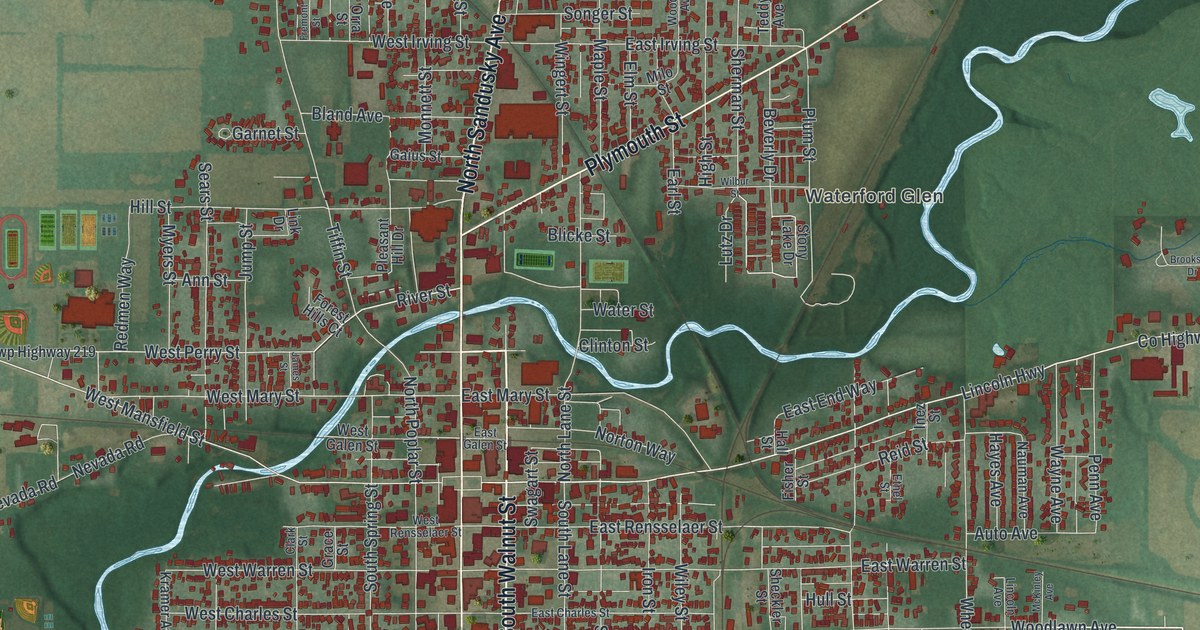 Map of Bucyrus, Ohio in 2026