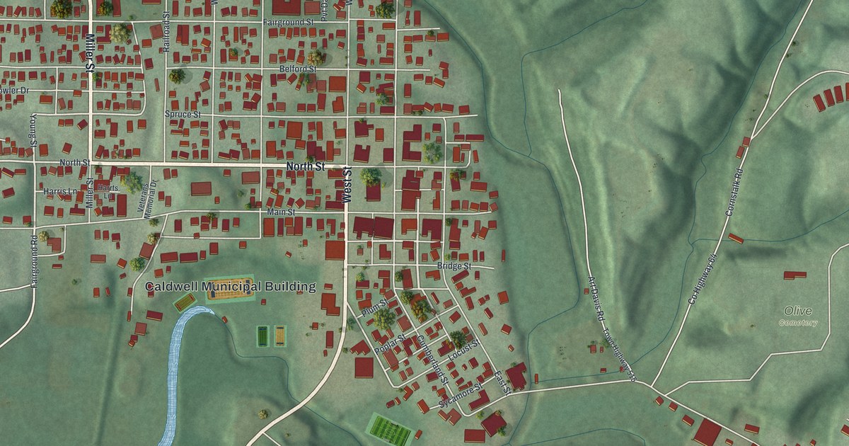 Map of Caldwell, Ohio in 2026