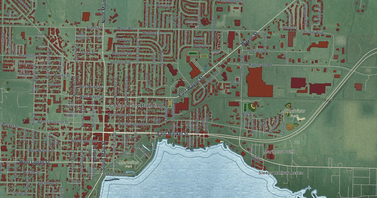 Map of Celina, Ohio in 2026