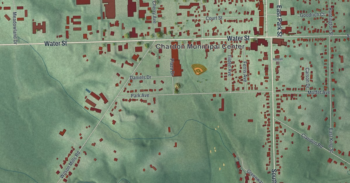 Map of Chardon, Ohio in 2026