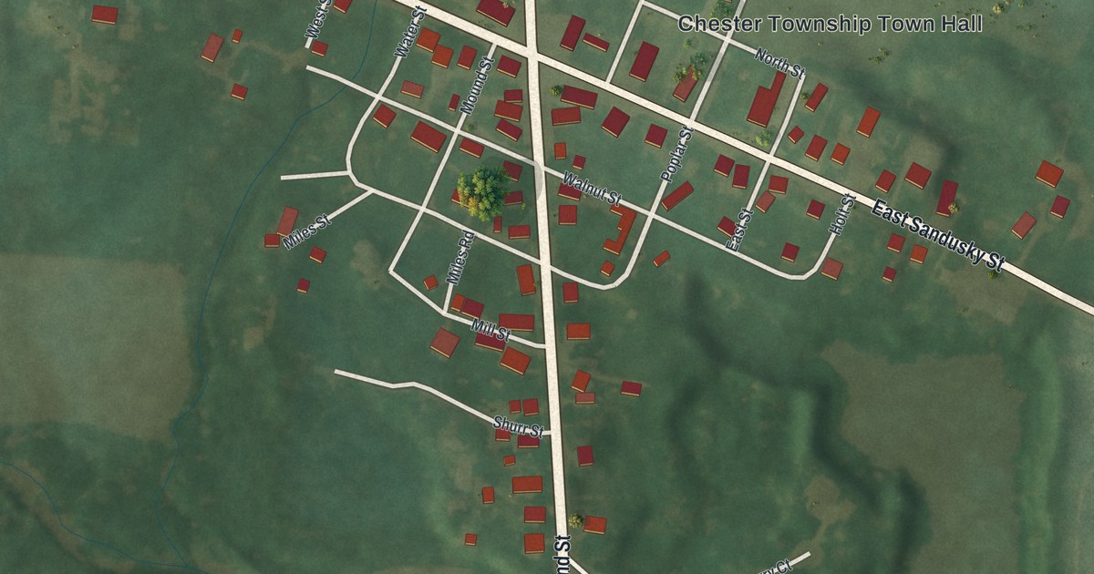 Map of Chesterville, Ohio in 2026