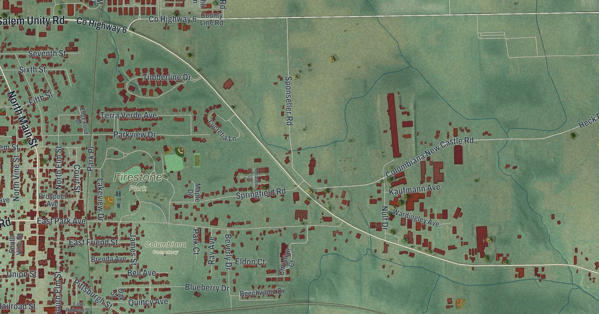 Map of Columbiana, Ohio in 2026