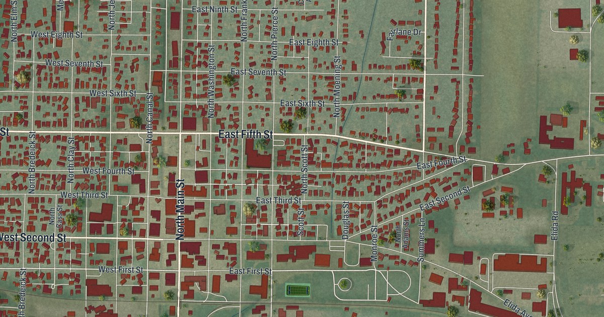 Map of Delphos, Ohio in 2026