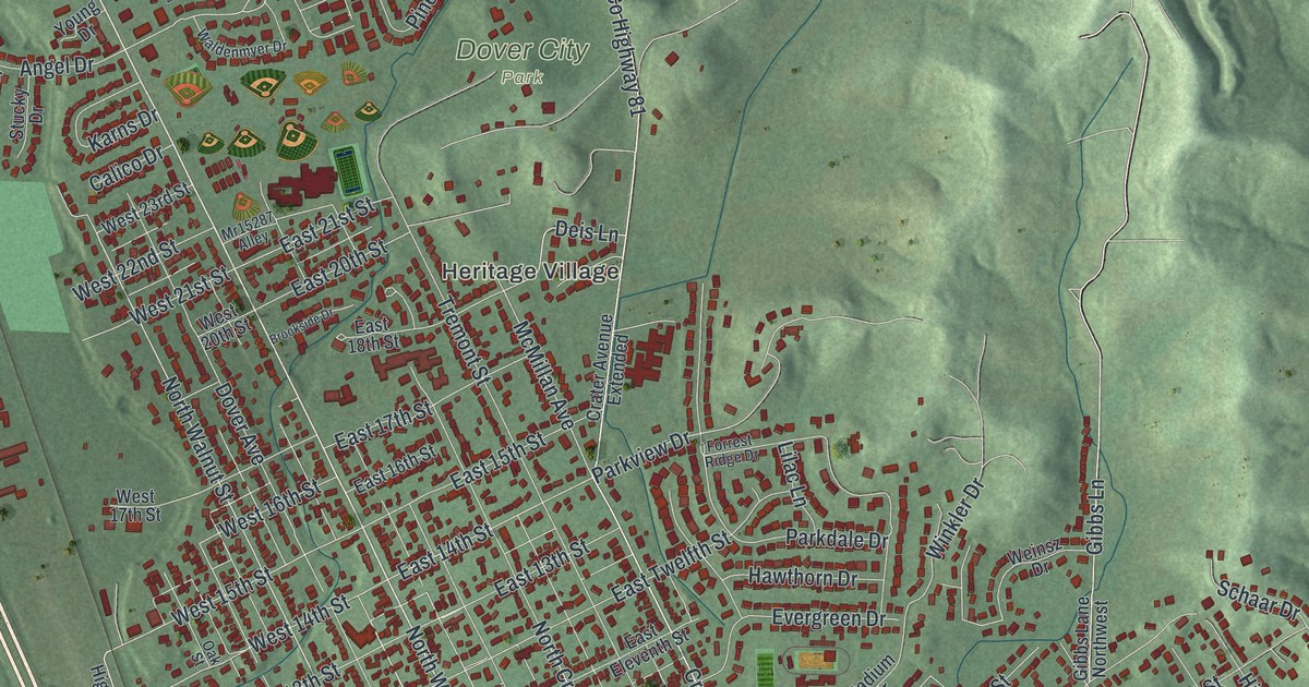 Map of Dover, Ohio in 2026