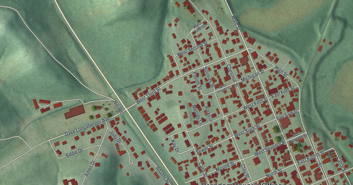 Map of Dresden, Ohio in 2026