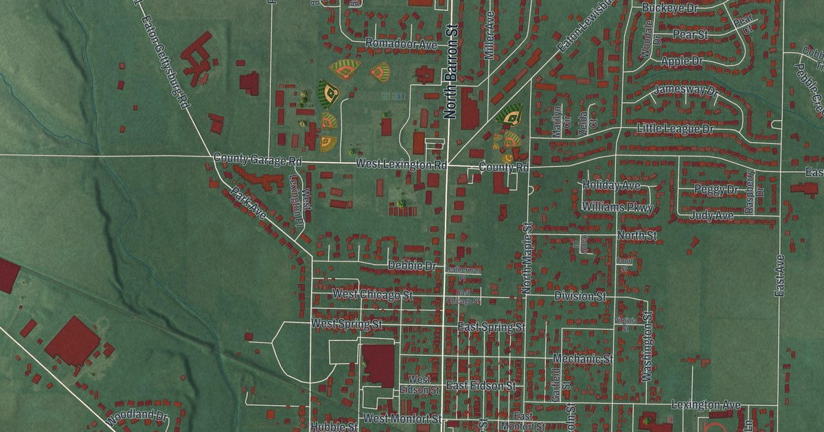 Map of Eaton, Ohio in 2026