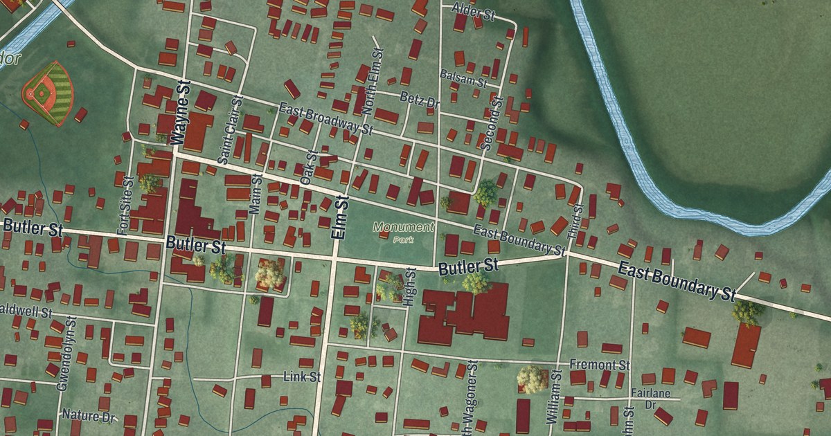Map of Fort Recovery, Ohio in 2026