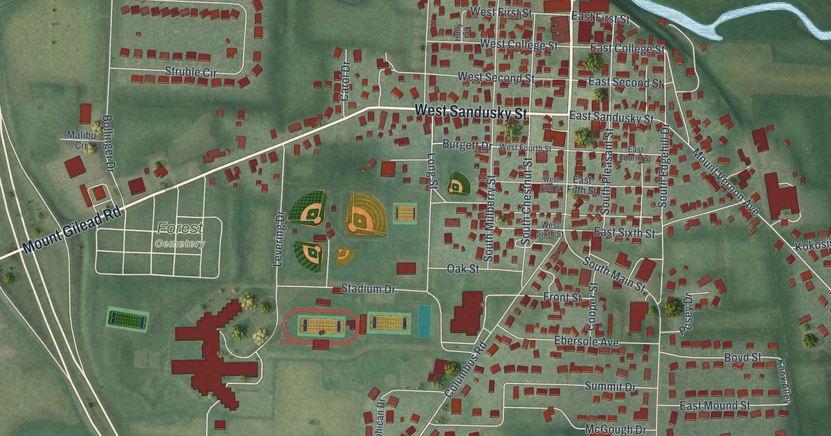 Map of Fredericktown, Ohio in 2026