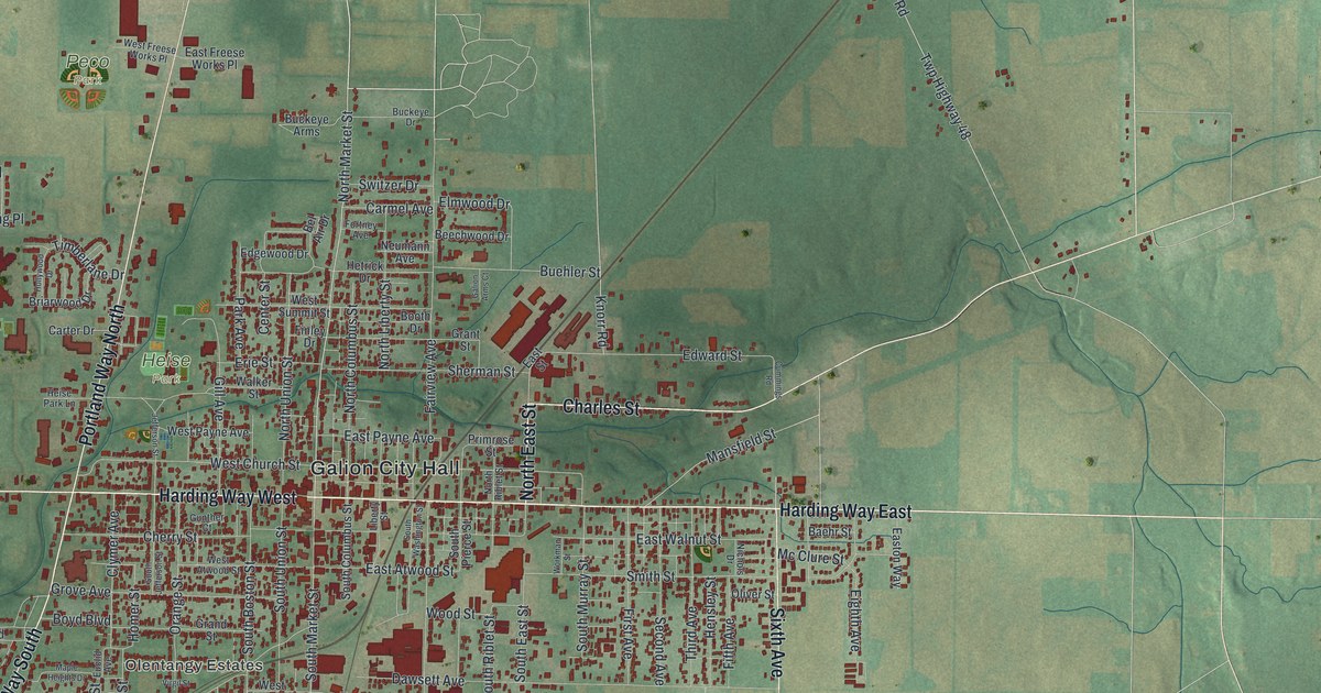 Map of Galion, Ohio in 2026