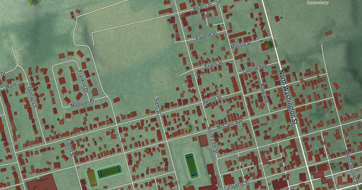 Map of Greenfield, Ohio in 2026