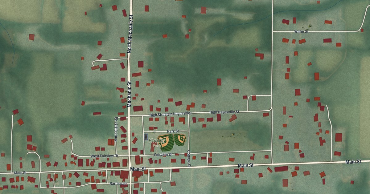 Map of Hayesville, Ohio in 2026