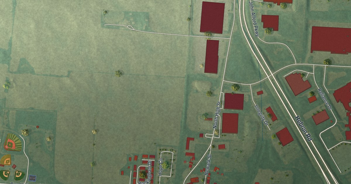 Map of Hebron, Ohio in 2026