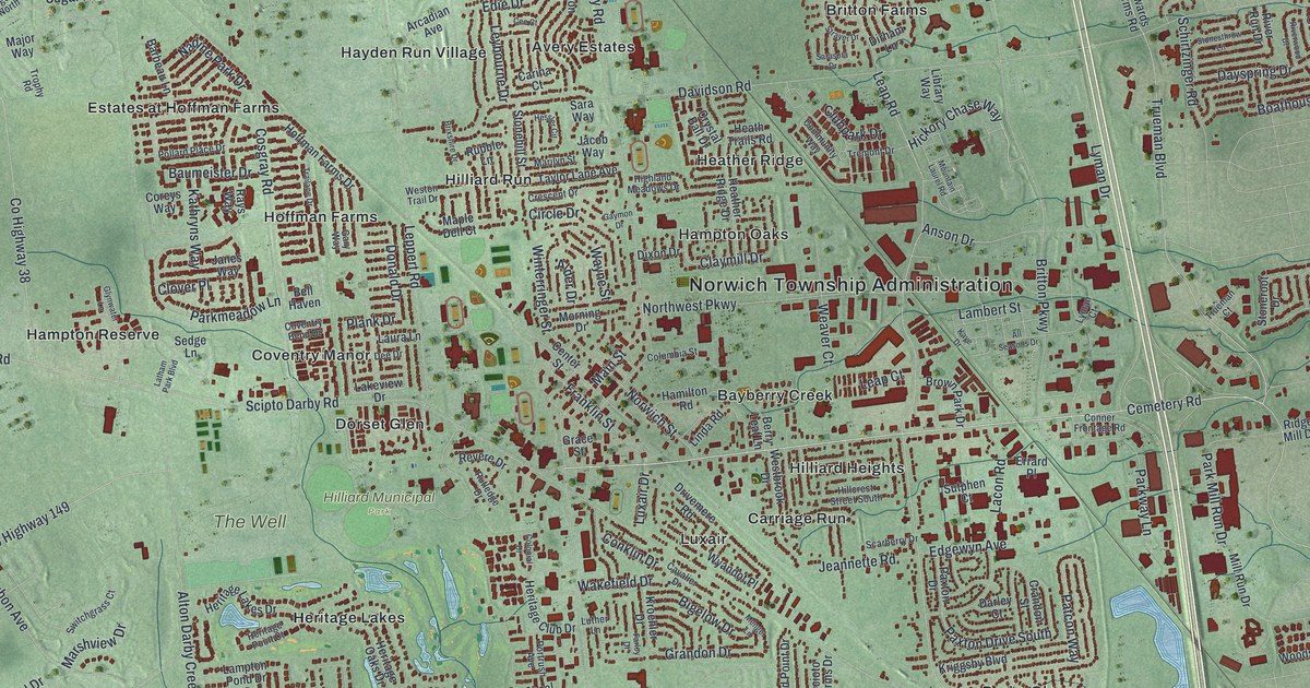 Map of Hilliard, Ohio in 2026