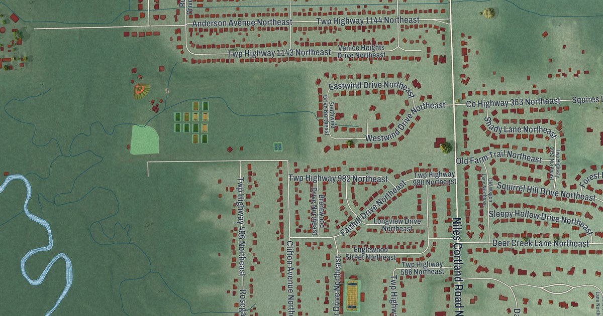 Map of Howland Center, Ohio in 2026