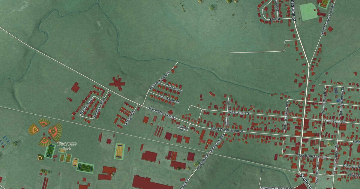 Map of Jamestown, Ohio in 2026