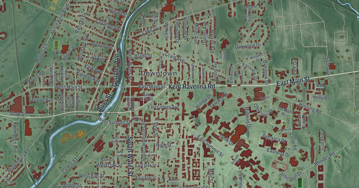 Map of Kent, Ohio in 2026