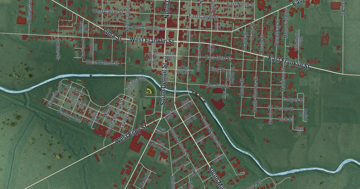 Map of Kenton, Ohio in 2026